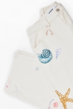 Pantaloni denim cu print marin casual