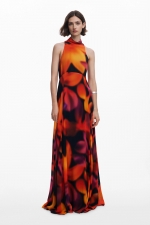 Rochie lungă elegantă cu imprimeu floral