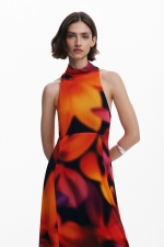 Rochie lungă elegantă cu imprimeu floral