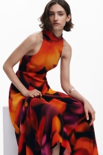 Rochie lungă elegantă cu imprimeu floral