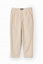 Pantaloni bej chino cu croială conică
