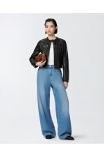 Pantaloni palazzo albastru deschis din denim PINKO