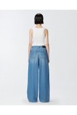 Pantaloni palazzo albastru deschis din denim PINKO