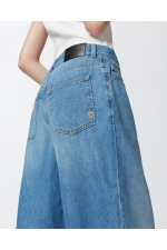 Pantaloni palazzo albastru deschis din denim PINKO