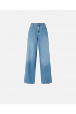 Pantaloni palazzo albastru deschis din denim PINKO