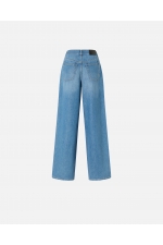 Pantaloni palazzo albastru deschis din denim PINKO