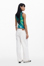 Top elegant din tull cu imprimeu degrade