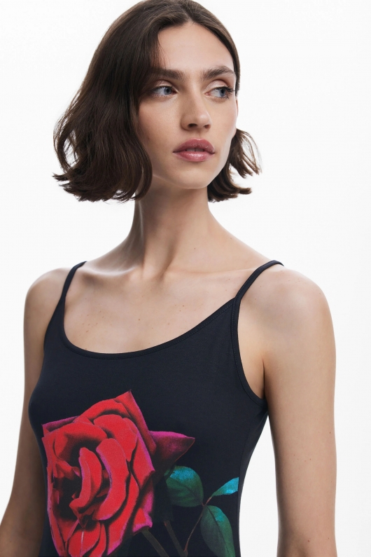 Rochie midi multicoloră cu imprimeu floral