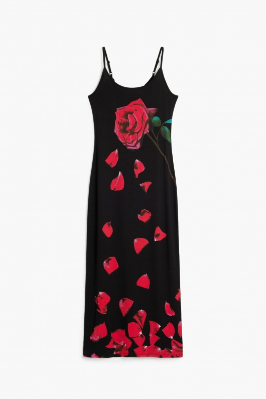 Rochie midi multicoloră cu imprimeu floral