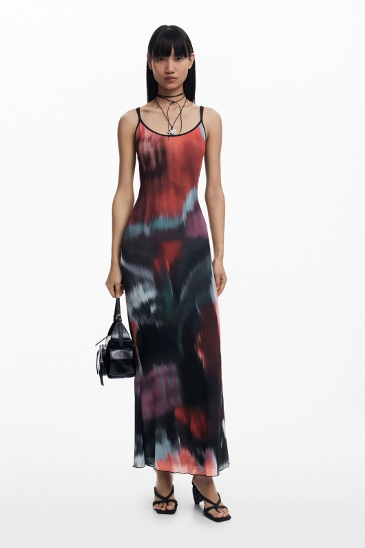Rochie midi cu bretele și print floral