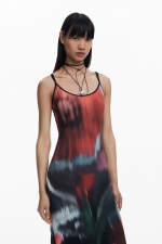 Rochie midi cu bretele și print floral