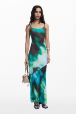 Rochie lungă Tie-Dye cu bretele ajustabile