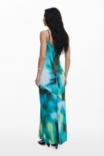 Rochie lungă Tie-Dye cu bretele ajustabile