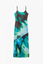 Rochie lungă Tie-Dye cu bretele ajustabile