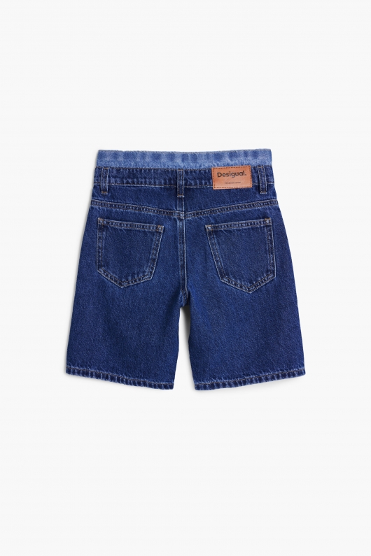 Pantaloni scurți denim albastru cu broderie