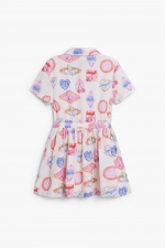 Rochie scurtă cu imprimeu artistic multicolor