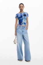 Bluză multicoloră din tulle tie-dye