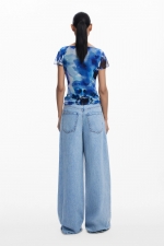Bluză multicoloră din tulle tie-dye