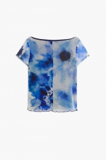 Bluză multicoloră din tulle tie-dye