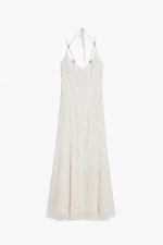 Rochie lungă alba din dantelă elegantă