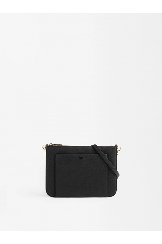 Geantă crossbody neagră cu textură distinctivă