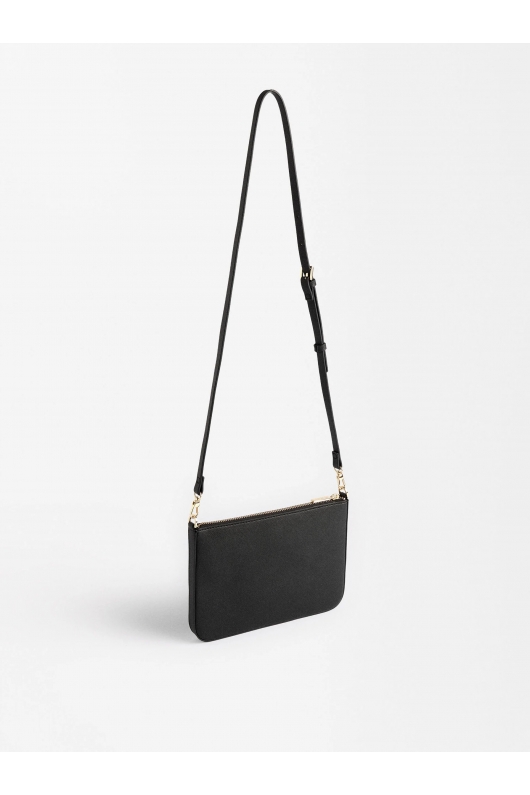 Geantă crossbody neagră cu textură distinctivă