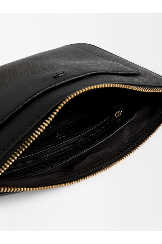 Geantă crossbody neagră cu textură distinctivă