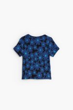 Tricou bleumarin cu imprimeu floral multicolor