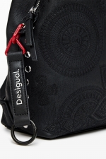Rucsac mini negru cu broderie mandala