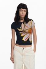 Bluză casual cu imprimeu floral multicolor