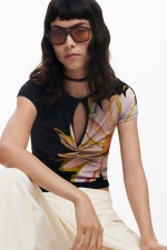 Bluză casual cu imprimeu floral multicolor