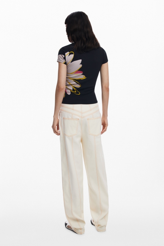 Bluză casual cu imprimeu floral multicolor