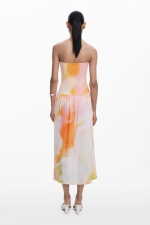 Rochie midi cu top crosetat
