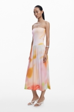 Rochie midi cu top crosetat