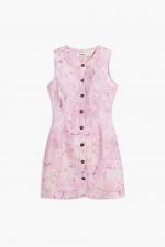 Rochie mini lila din denim fără mâneci