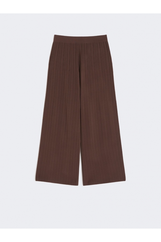 Pantaloni maro plisati cu croială largă