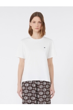 Tricou alb cu logo fluture și mâneci scurte