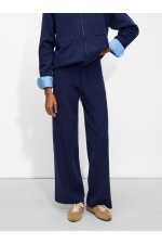 Pantaloni bleumarin casual cu croială dreaptă