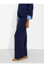 Pantaloni bleumarin casual cu croială dreaptă