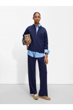 Pantaloni bleumarin casual cu croială dreaptă