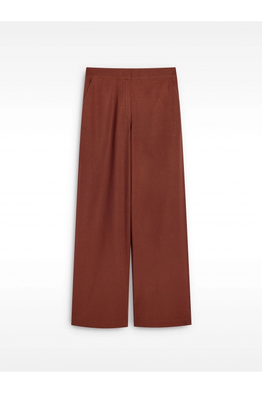 Pantaloni cărămizii casual cu croială dreaptă