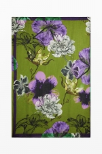 Eșarfă verde elegantă cu print floral