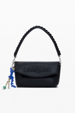 Geantă mică neagră crossbody cu fermoar
