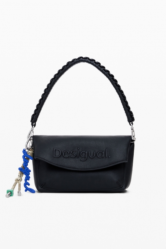 Geantă mică neagră crossbody cu fermoar