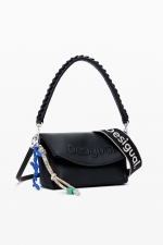 Geantă mică neagră crossbody cu fermoar