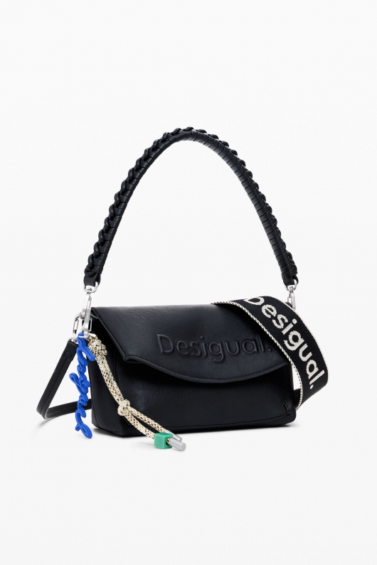 Geantă mică neagră crossbody cu fermoar