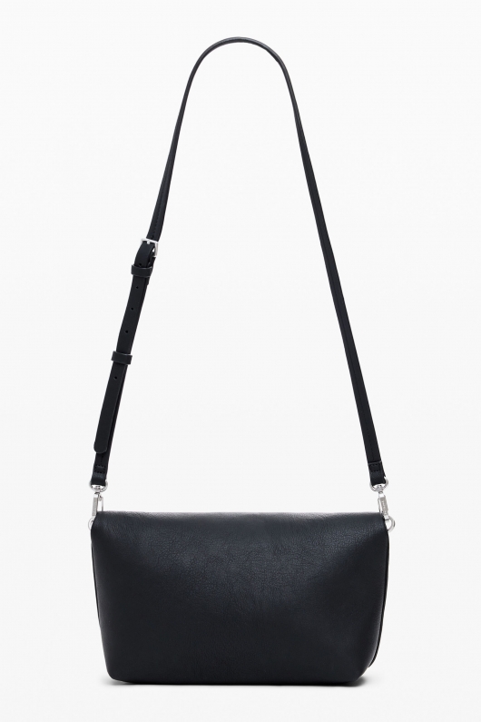 Geantă mică neagră crossbody cu fermoar