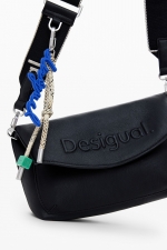 Geantă mică neagră crossbody cu fermoar