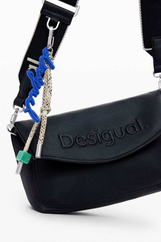 Geantă mică neagră crossbody cu fermoar