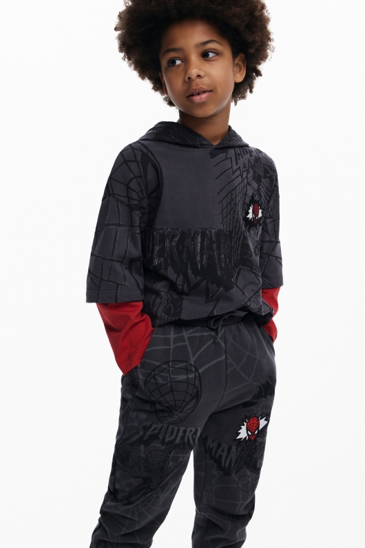 Pantaloni jogger gri cu imprimeu Spiderman™